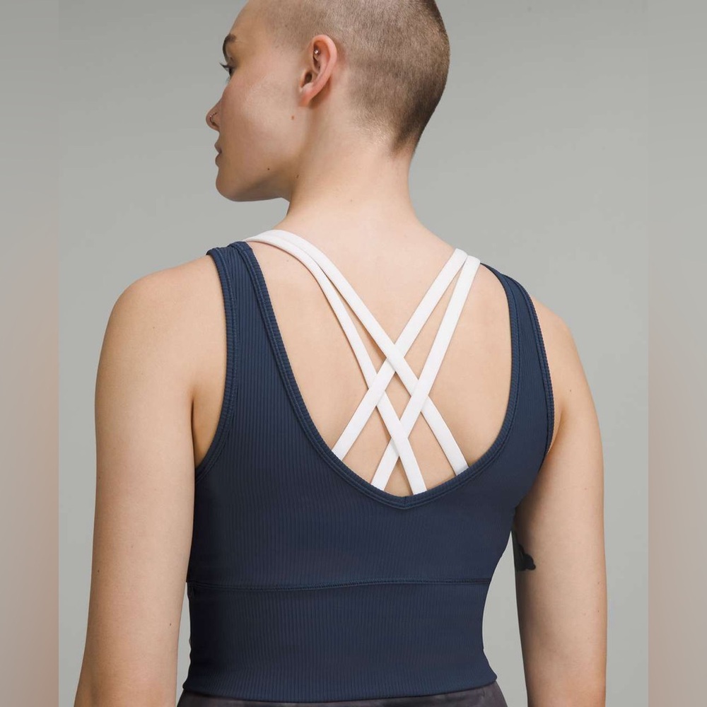 Lululemon Power Pivot Ribbed Tank Top Mineral Blue - Picture 3 of 5